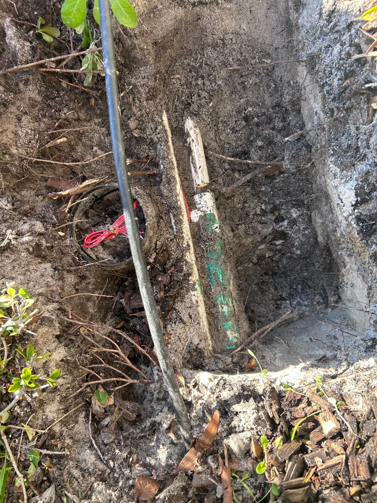 Repaired, neatly finished reticulation.